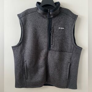 Columbia Men's Sweater Weather Fleece Vest Charcoal Gray XXL Full Zip GUC